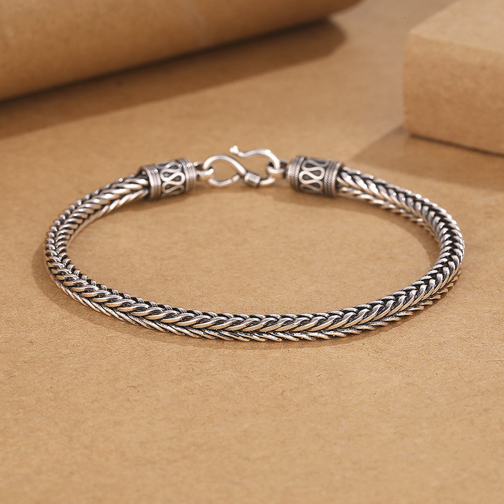 Vintage Sterling Silver Chain Bracelet (2)
