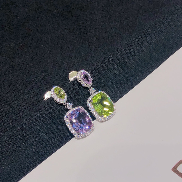 ZSHANSGL Multicolour Gemstone Drop Earrings – Sterling Silver (2)