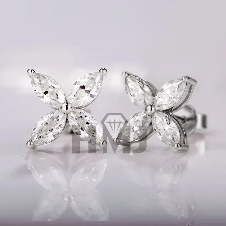 Moissanite Necklace & Stud Earrings Set – Sterling Silver (3)