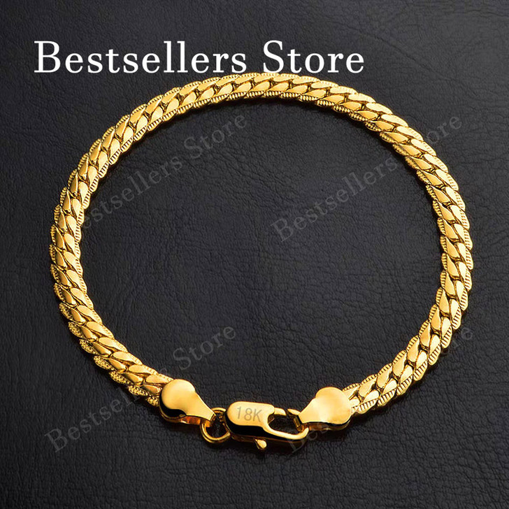5mm Embossed Bracelet – Sterling Silver 20cm (2)