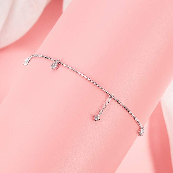 Crystal Tassel Anklet – Sterling Silver (3)