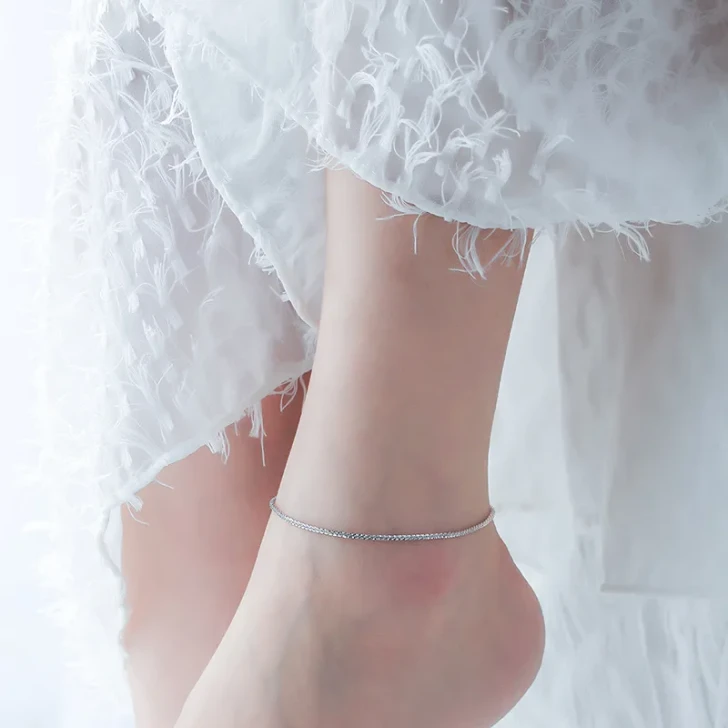 Star Chain Anklet – Sterling Silver (3)