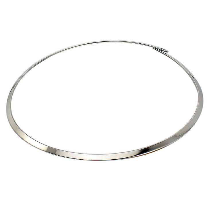 Silver-Tone Stainless Steel Torque Necklace – 13.6 cm