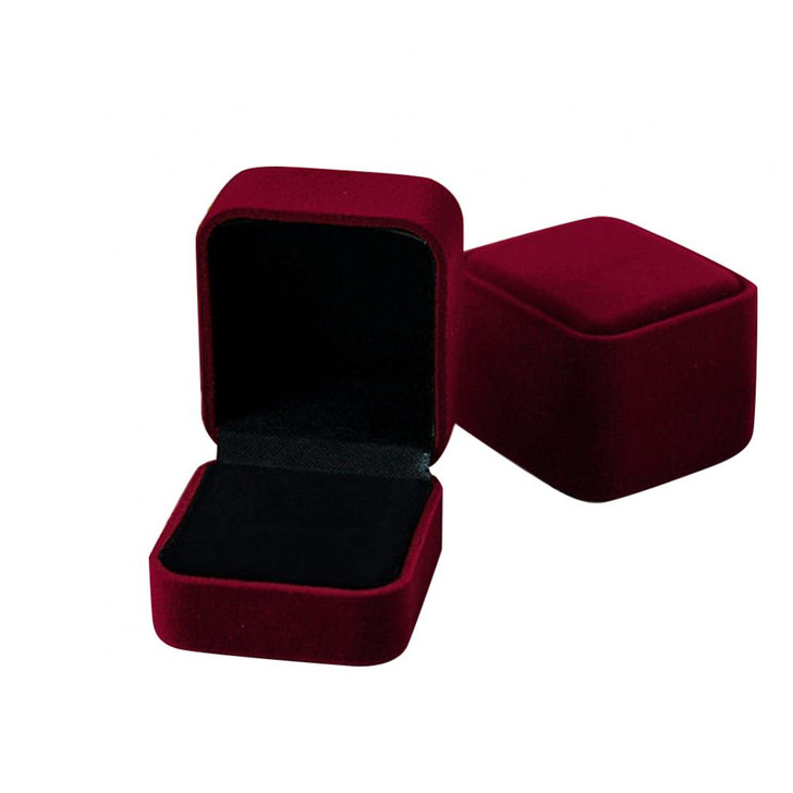 Wine Red Velvet Jewellery Gift Box – 5.4 cm