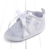 Baby Boys Baptism Satin Shoes embroidered Cross