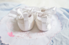 Baptism White Flower Satin Ribbon Baby Girl Shoes