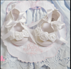 Baptism White Flower Satin Ribbon Baby Girl Shoes