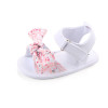 White Canvas Floral Bowknot Sandals