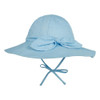 Generic Light Blue Bow Beach Big Brim Cap, a light blue wide-brim hat with a decorative bow, perfect for sun protection and stylish beachwear.