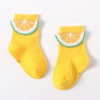 Generic Yellow 3D Lemon fruit Socks, bright yellow ankle socks with a realistic lemon slice design on the cuff.