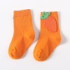 Generic Orange 3D Carrot Fruit Socks, pair of orange socks with a 3D carrot design and green leafy top detail on one sock.