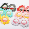 Black Sun Flower Round Cute kids sunglasses