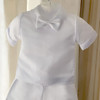 OONA Baptism Set Short Vest & Hat, white satin short vest and matching hat for baby's baptism or christening ceremony.