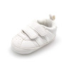Generic Sneaker Shoes Hook Loop, white toddler sneaker with adjustable hook and loop straps.