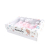 Generic Gift Pack Bear Accessories And Blanket Pink, pink baby blanket with plush bear accessories in a decorative gift box.