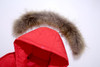 Generic Snowsuit Set Winter Down Snow Suit, red insulated snow coat with faux fur hood for children.