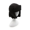 Generic Trapper Hat, black puffer trapper hat with ear flaps on a white mannequin head.