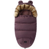 Minnie Me Stroller Bag Winter Windproof Sleeping Bag, purple baby stroller sleeping bag with fur trim and bear ear hood for cold weather.