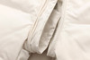 Generic Down Winter Ski Pants Waterproof Overalls, close-up of the white waterproof ski pants showing the zipper and fabric details.