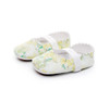 Generic Ballet Flat Soft Sole PU Leather Shoes, baby ballet flats with floral pattern and elastic strap for easy wear.