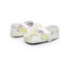 Generic Ballet Flat Soft Sole PU Leather Shoes, floral-patterned ballet slippers with elastic strap for comfortable fit.