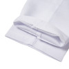 OONA White Tuxedo 5pcs Bow Ties Suits, close-up of the neatly folded white tuxedo shirt with detailed stitching and crisp collar.