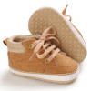 Generic Caramel Shoes Canvas, adorable baby sneakers in caramel color with beige ankle collar and beige laces.