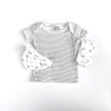 Generic Cloud Layette Set 10 Piece, Baby clothes bundle including a striped short-sleeve onesie and patterned mittens.