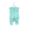 Generic Alligator Layette Set 8 Piece, mint green sleeveless baby outfit with whimsical alligator embroidery and footed pants for infants.
