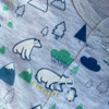 Generic Neutral Polar Bear Layette Set 5 Pieces, fabric with polar bear and mountain print design.