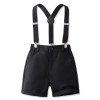 OONA Mike Short Suite Suspender, black shorts with adjustable suspenders and button closure.