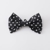 OONA Mike Short Suite Suspender, black bow tie with white polka dots on a white background