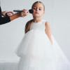 Multi layer White tulle girl dress sleevless flower wedding girl |OONA Kids