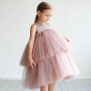 Multi layer White tulle girl dress sleevless flower wedding girl |OONA Kids