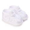 Generic Soft Newborn Baptism Shoes, white baby shoes with delicate lace and velcro straps for infants.