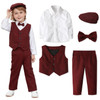 Albert  Suit Formal Set-Dark Red