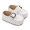 Generic White Shoe Baby Boy White, baby boy sneakers with a buckle strap and soft beige interior lining.
