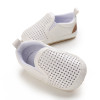 Generic White Shoe Baby Boy White, baby boy's white slip-on shoes with perforated upper for breathability and comfort.