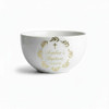 Minnie Me Personalized Round Stickers, a white ceramic bowl with gold and silver detailed design for a baptism celebration, inscribed with 'Sophia's Baptism' and date.