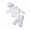 Christening Long Sleeve Set Shirt Pants Vest Beanie