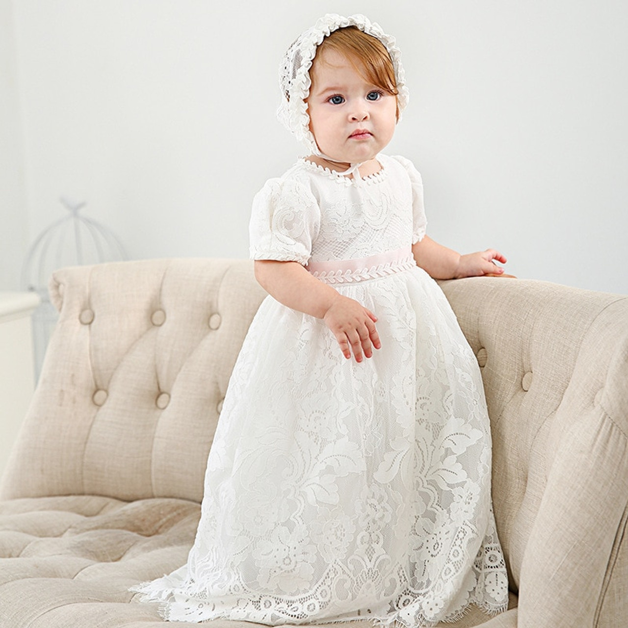 Christening Dress - Sienna Blush – Pandora Designs | Melbourne Christening,  Communion & Wedding Specialist