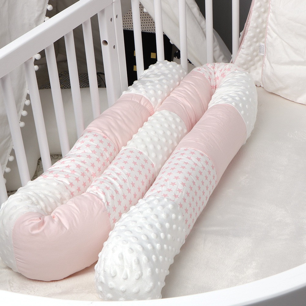 Bumper Pads Baby Bed Pillow Bumper Pink Braided Bumper Pads