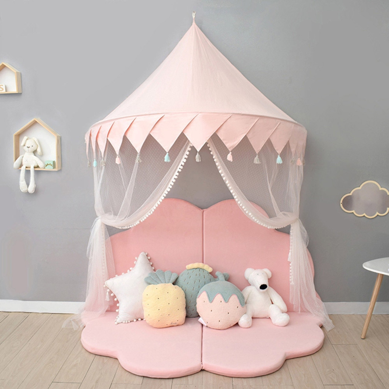 Baby Crib Bed Canopy Mosquito Net Tent Summer Beach Playhouse 65x110cm 