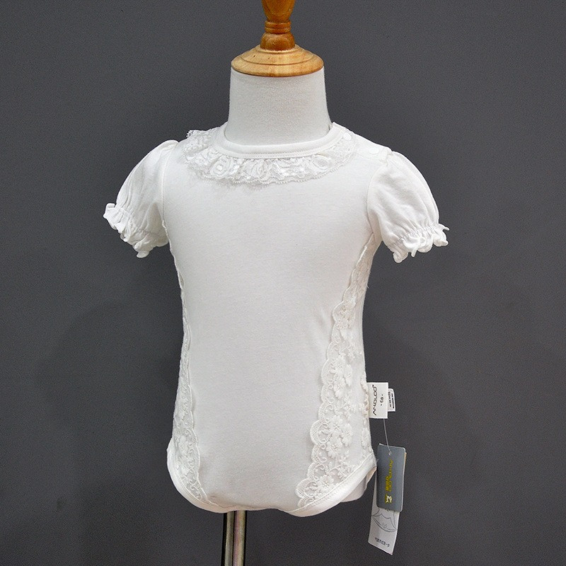 Flower Lace Top Baby Girl Short Sleeve 