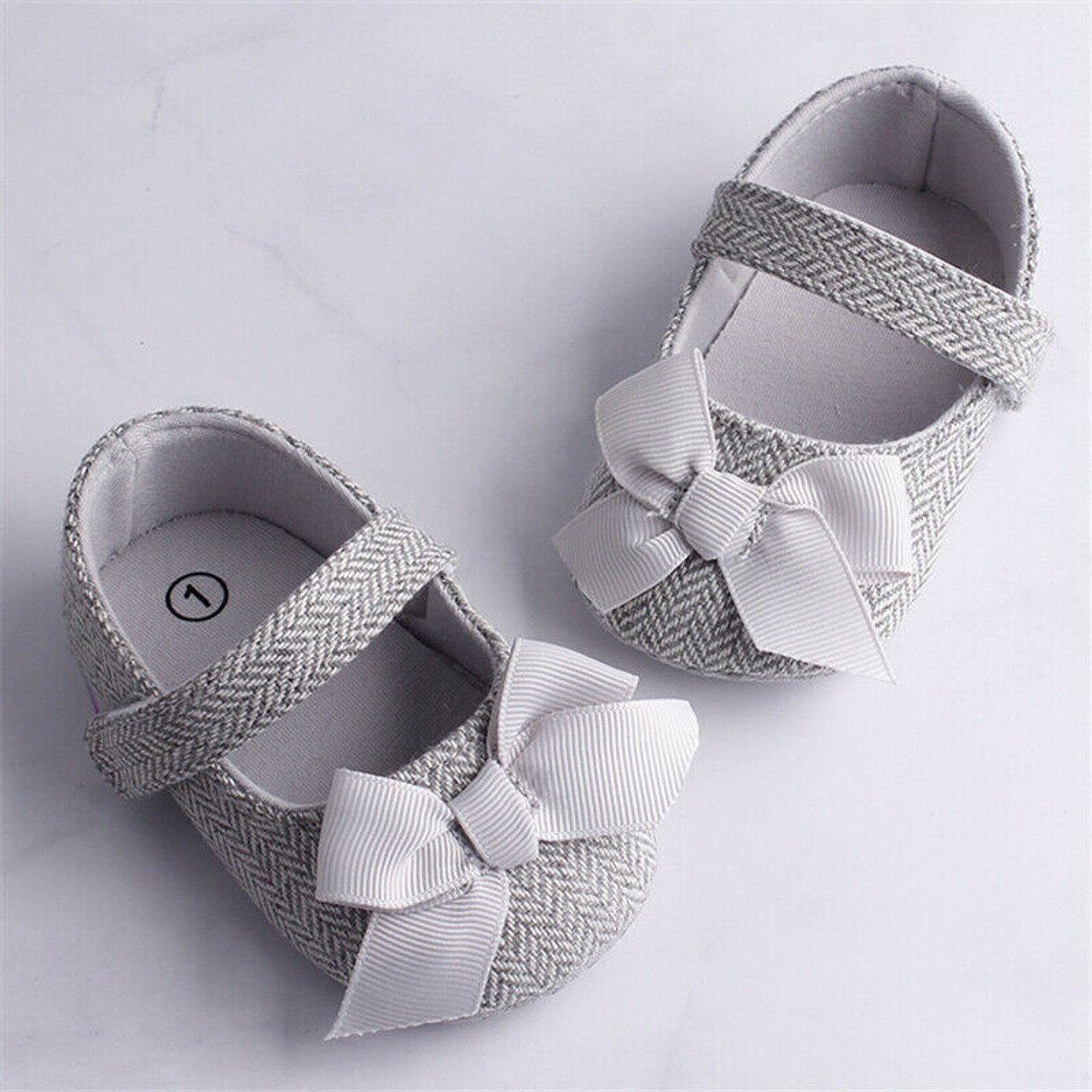 Grey baby girl on sale shoes