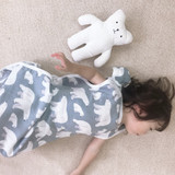 Karitree Double Layer Polar Bear Sleeveless Sleeping Bag, a cute sleeveless sleeping bag for children with polar bear print, designed for comfort and warmth.