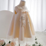 OONA Embroider Pearl Princess Dress Sleeveless Fluffy Gauze