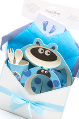 Baby Boy Hamper Box Blue Feeding Set