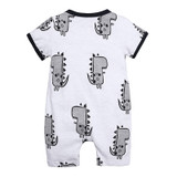 Baby Short-Sleeved Thin Cotton Dinosaur Romper