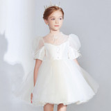 Lila Dress Flower Girl Short sleeve Chiffon